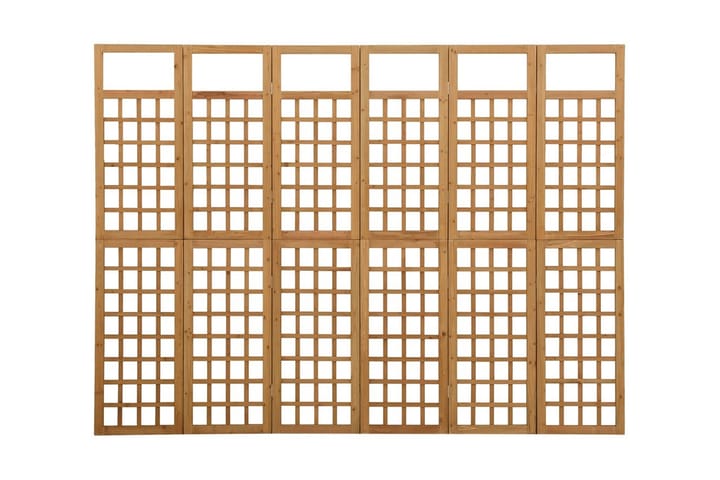 Rumsavdelare/Spaljé 6 paneler massiv gran 242,5x180 cm - Brun - Utemöbler - Övrigt utemöbler - Tillbehör - Övriga trädgårdstillbehör