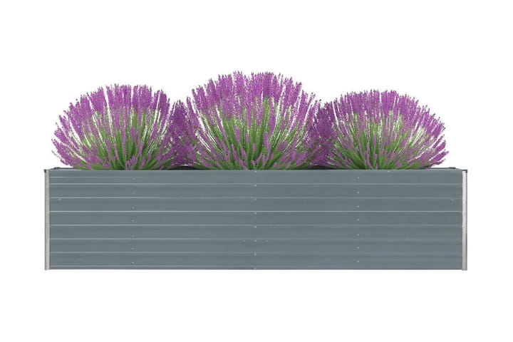 Upphöjd odlingslåda 320x40x77 cm galvaniserat stål grå - Grå - Utemöbler - Övrigt utemöbler - Tillbehör - Övriga trädgårdstillbehör