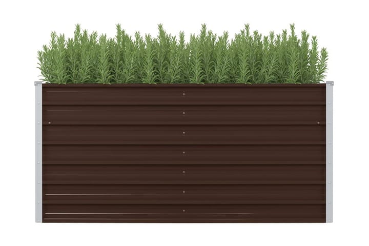 Upphöjd odlingslåda brun 160x80x77 cm galvaniserat stål - Brun - Utemöbler - Övrigt utemöbler - Tillbehör - Övriga trädgårdstillbehör