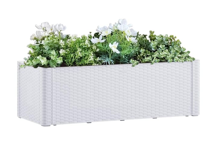 Upphöjd odlingslåda med självbevattning vit 100x43x33 cm - Vit - Utemöbler - Övrigt utemöbler - Tillbehör - Övriga trädgårdstillbehör