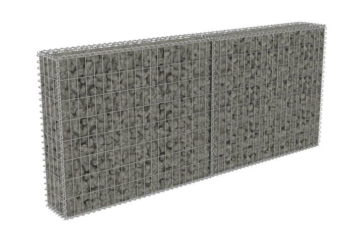 Gabionmur i galvaniserat stål 200x20x85 cm - Silver - Utemöbler - Övrigt utemöbler - Tillbehör - Staket & grindar