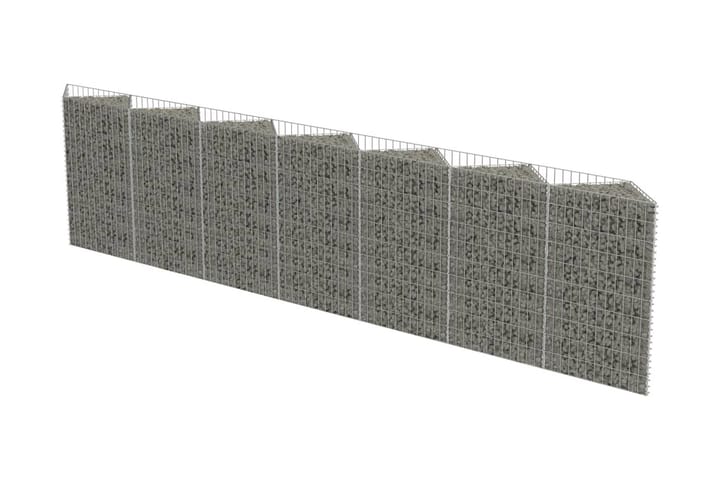 Gabionmur i galvaniserat stål 450x30x100 cm - Silver - Utemöbler - Övrigt utemöbler - Tillbehör - Staket & grindar