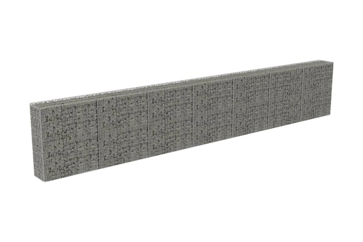 Gabionmur i galvaniserat stål 600x30x100 cm - Silver - Utemöbler - Övrigt utemöbler - Tillbehör - Staket & grindar