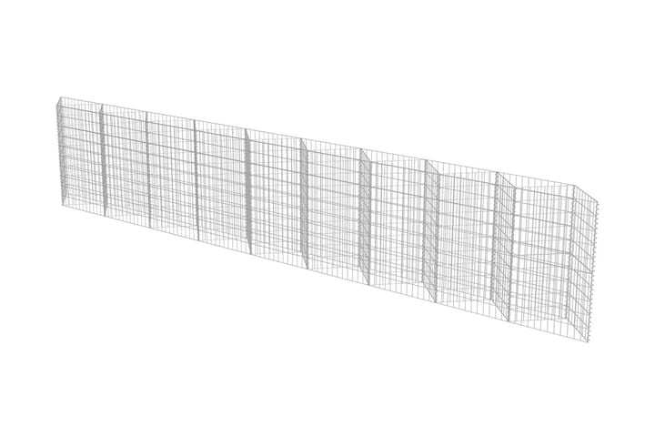 Gabionmur i galvaniserat stål 630x30x100 cm - Silver - Utemöbler - Övrigt utemöbler - Tillbehör - Staket & grindar