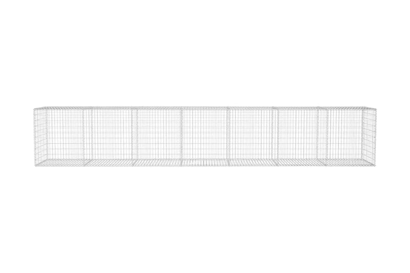 Gabionmur med lock galvaniserat stål 600x50x100 cm - Silver - Utemöbler - Övrigt utemöbler - Tillbehör - Staket & grindar
