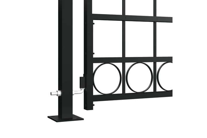 Grind med välvd ovansida och 2 stolpar 105x204 cm svart - Svart - Utemöbler - Övrigt utemöbler - Tillbehör - Staket & grindar
