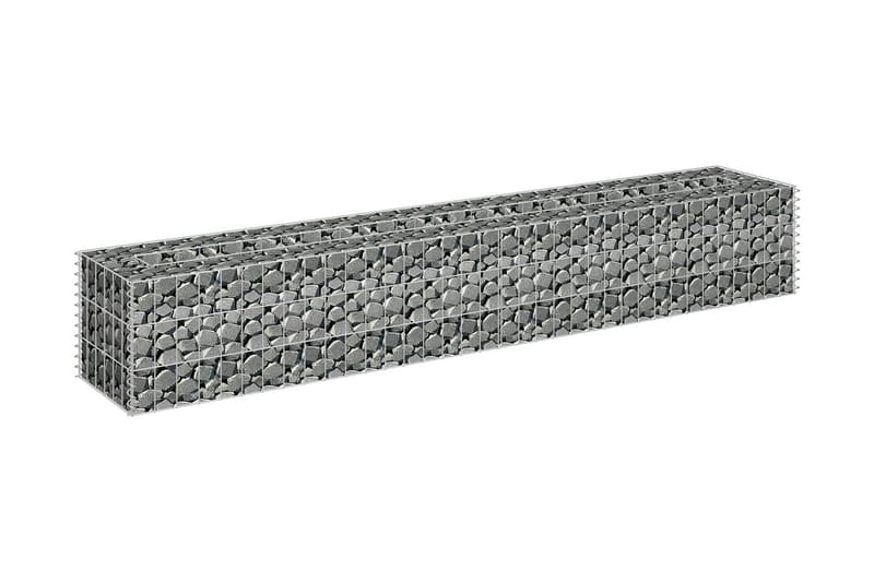 Planteringsgabion upphöjd galvaniserat stål 180x30x30 cm - Silver - Utemöbler - Övrigt utemöbler - Tillbehör - Staket & grindar