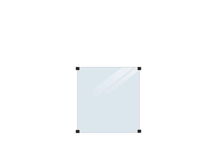 PLUS Staket med Klar Glas Inkl. 4 Runda Fittings