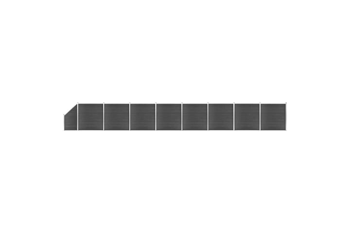 Staketpaneler WPC 1484x(105-186) cm svart