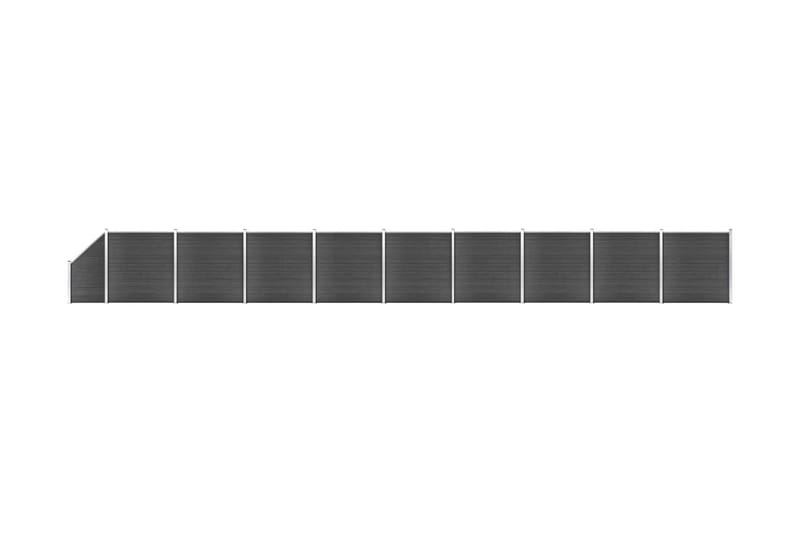 Staketpaneler WPC 1657x(105-186) cm svart
