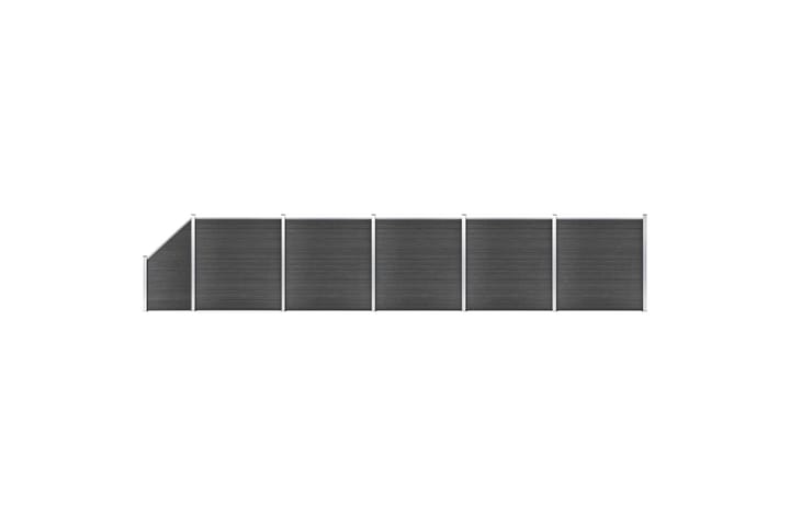 Staketpaneler WPC 965x(105-186) cm svart - Svart - Utemöbler - Övrigt utemöbler - Tillbehör - Staket & grindar