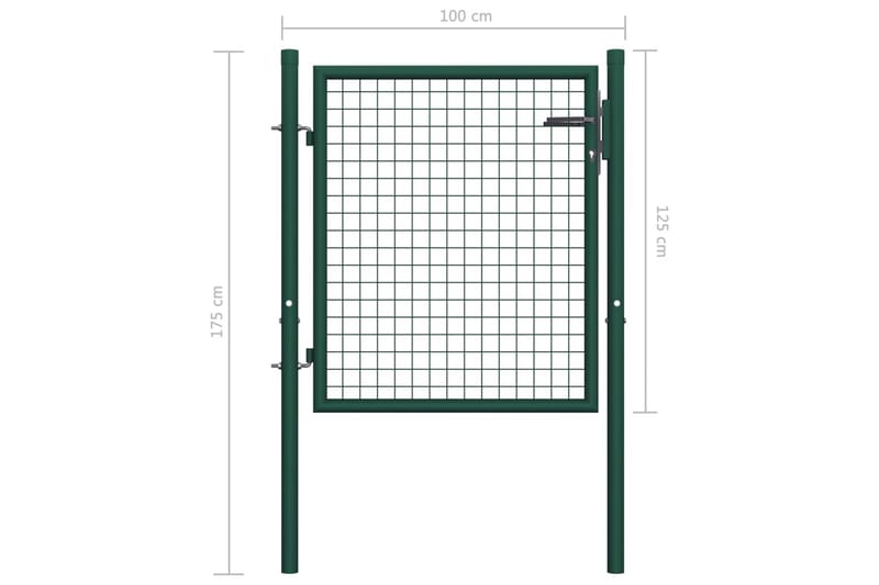 Trädgårdsgrind stål 100x125 cm grön - Grön - Utemöbler - Övrigt utemöbler - Tillbehör - Staket & grindar