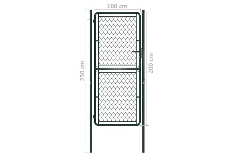 Trädgårdsgrind stål 100x200 cm grön - Grön - Utemöbler - Övrigt utemöbler - Tillbehör - Staket & grindar