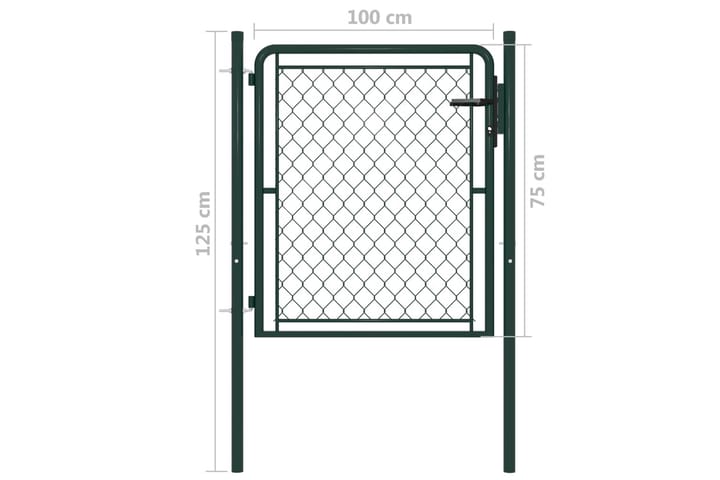 Trädgårdsgrind stål 100x75 cm grön - Grön - Utemöbler - Övrigt utemöbler - Tillbehör - Staket & grindar