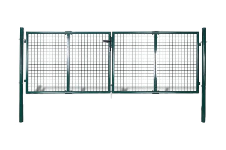 Trädgårdsgrind stål 306x150 cm grön - Grön - Utemöbler - Övrigt utemöbler - Tillbehör - Staket & grindar