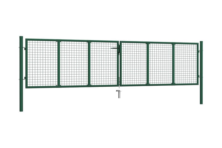 Trädgårdsgrind stål 400x100 cm grön - Grön - Utemöbler - Övrigt utemöbler - Tillbehör - Staket & grindar