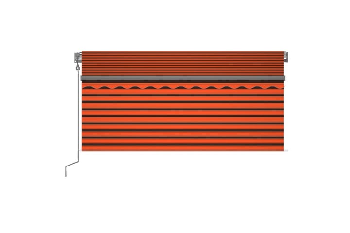 Automatisk markis med vindsensor rullgardin LED 3x2,5 m - Orange - Utemöbler - Solskydd - Markiser