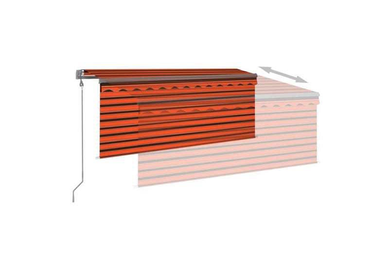 Automatisk markis med vindsensor rullgardin LED 3x2,5 m - Orange - Utemöbler - Solskydd - Markiser