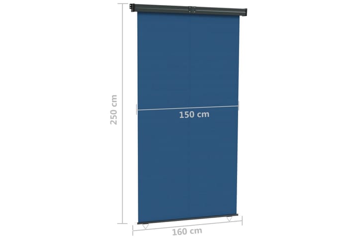 Balkongmarkis 160x250 cm blå - Blå - Utemöbler - Solskydd - Markiser
