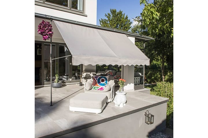 HI Markis med stativ 300x120 cm grå - Grå - Utemöbler - Utomhusförvaring - Trädgårdstält & förvaringstält - Partytält