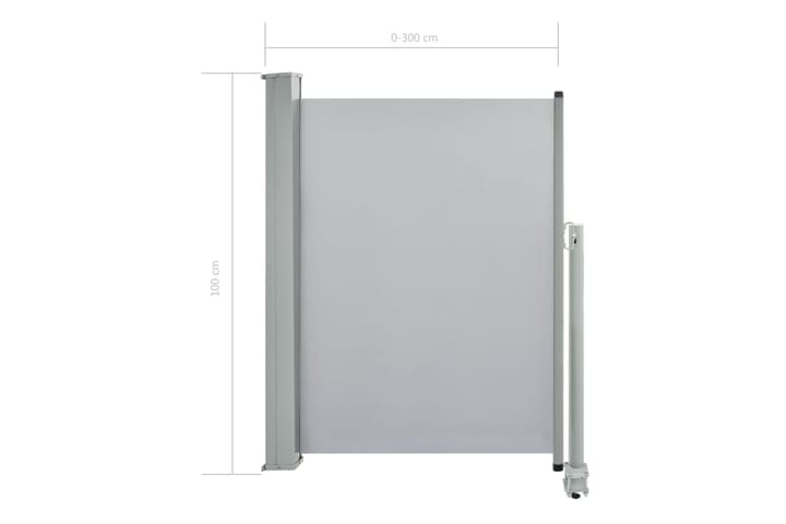 Infällbar sidomarkis 100x300 cm grå - Grå - Utemöbler - Solskydd - Markiser