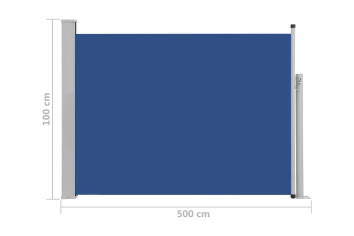Infällbar sidomarkis 100x500 cm blå - Blå - Utemöbler - Solskydd - Markiser