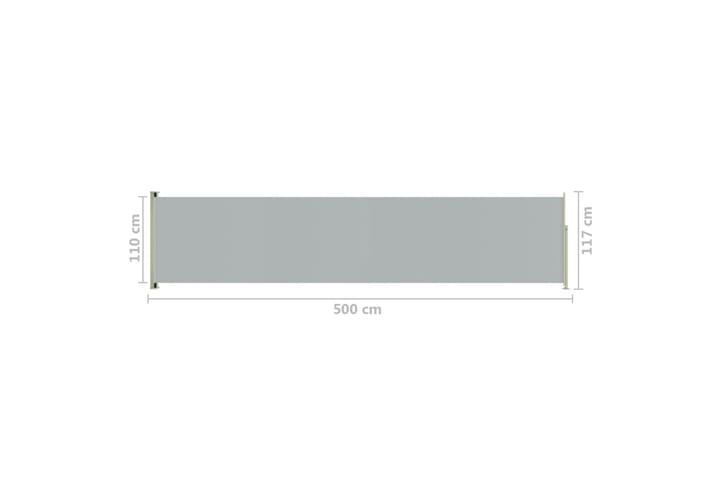 Infällbar sidomarkis 117x500 cm grå - Grå - Utemöbler - Solskydd - Markiser