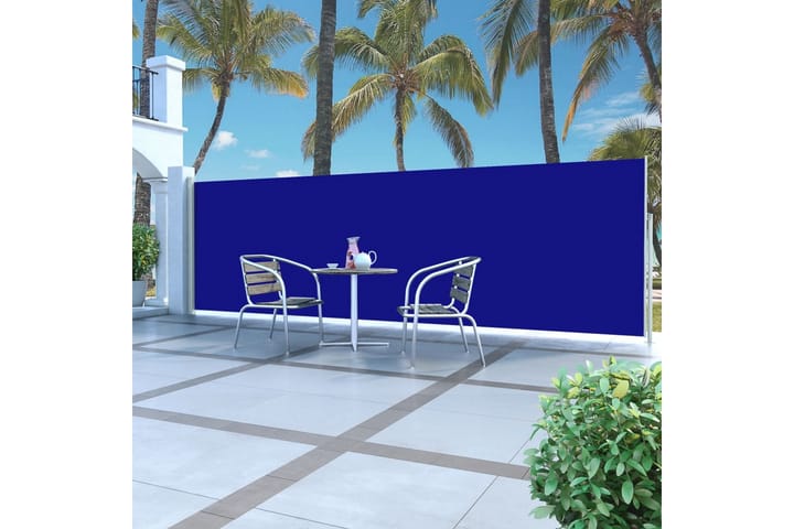 Infällbar sidomarkis 160x500 cm blå - Blå - Utemöbler - Solskydd - Markiser
