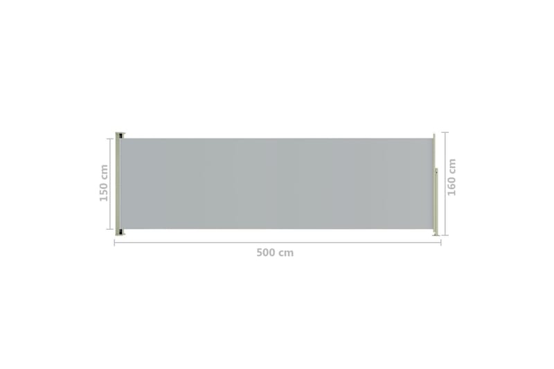 Infällbar sidomarkis 160x500 cm grå - Grå - Utemöbler - Solskydd - Markiser