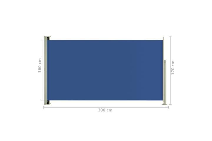 Infällbar sidomarkis 170x300 cm blå - Blå - Utemöbler - Solskydd - Markiser