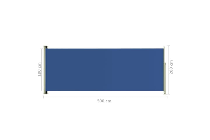 Infällbar sidomarkis 200x500 cm blå - Blå - Utemöbler - Solskydd - Markiser