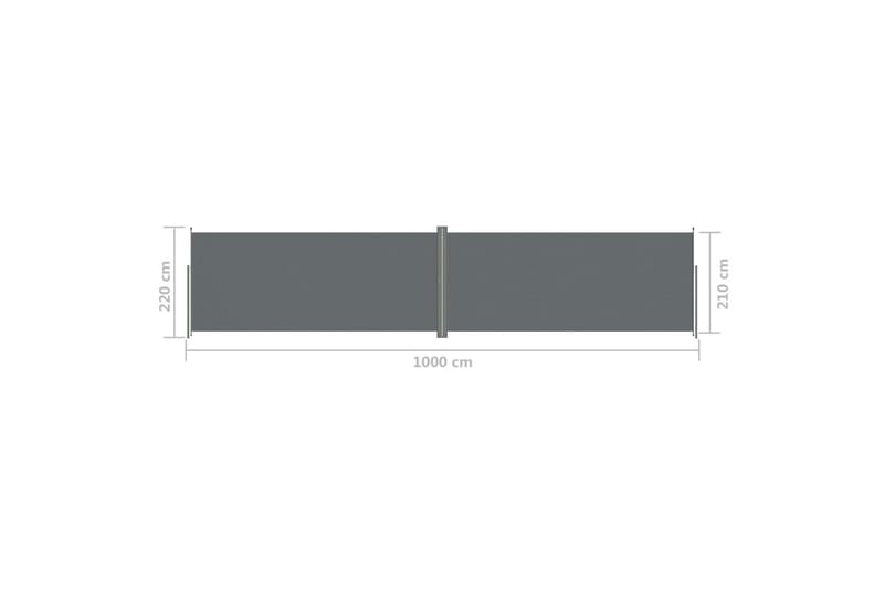 Infällbar sidomarkis antracit 220x1000 cm - Grå - Utemöbler - Solskydd - Markiser