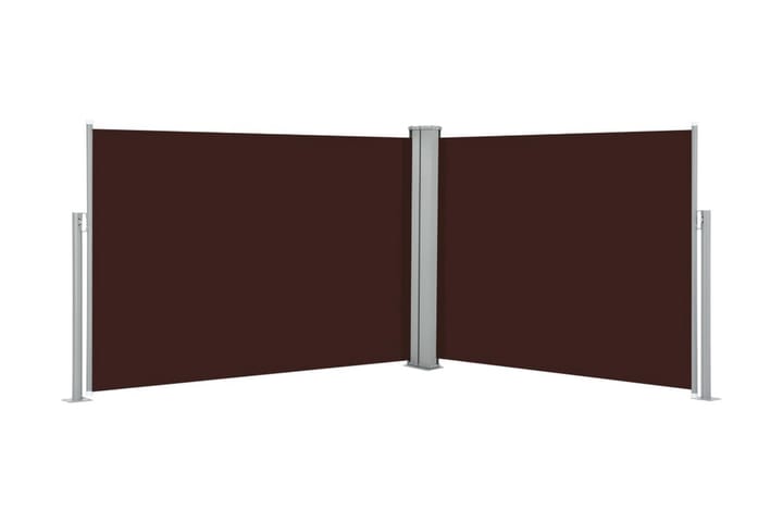 Infällbar sidomarkis brun 120x1000 cm