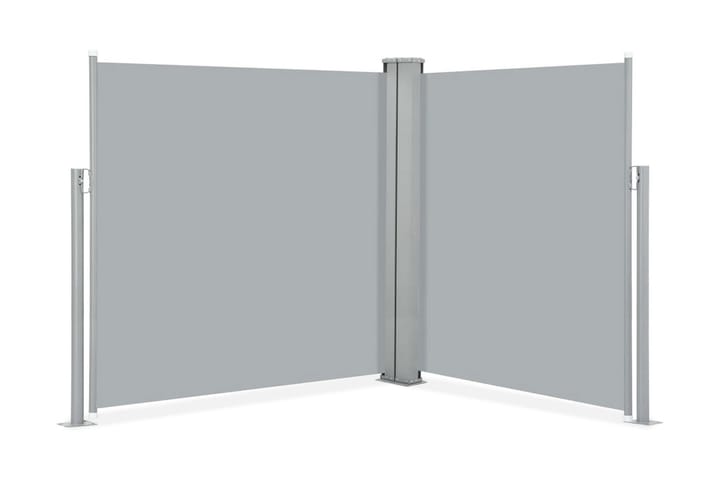 Infällbar sidomarkis dubbel 170x600 cm antracit - Grå - Utemöbler - Solskydd - Markiser - Sidomarkis