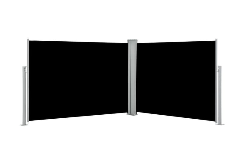 Infällbar sidomarkis svart 100x1000 cm