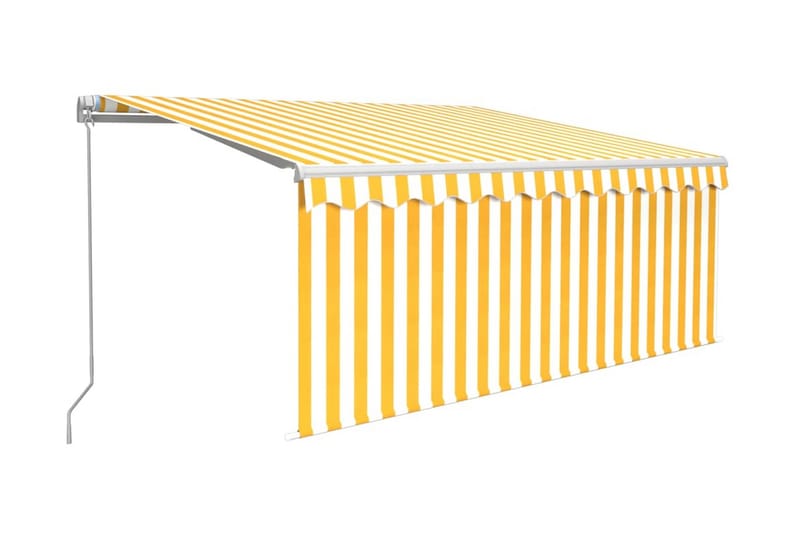 Manuell markis med rullgardin 3x2,5 m gul och vit