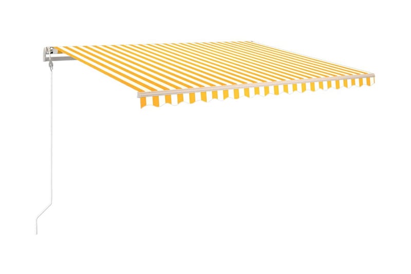 Markis automatiskt infällbar 450x350 cm gul och vit