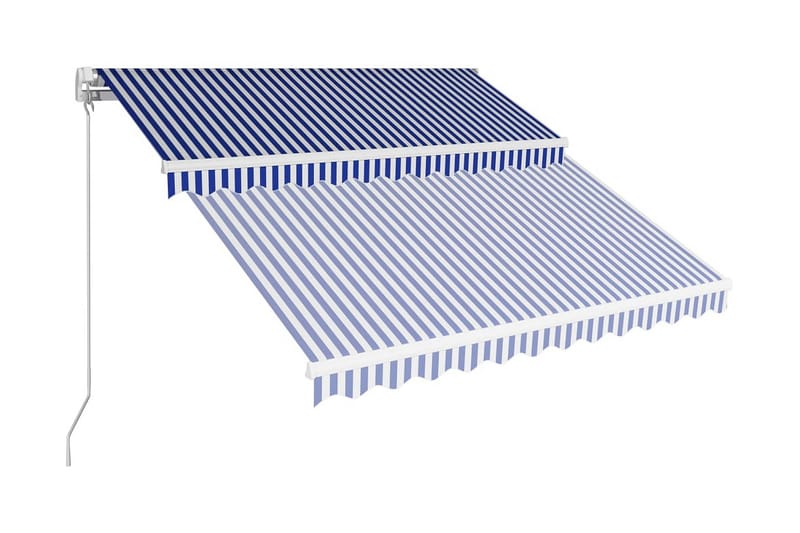 Markis manuellt infällbar 300x250 cm blå och vit - Blå - Utemöbler - Solskydd - Markiser
