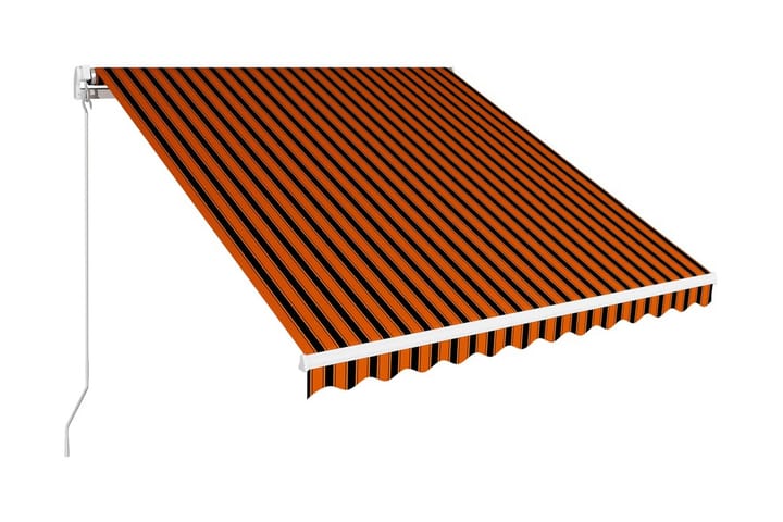 Markis manuellt infällbar 300x250 cm orange och brun - Orange - Utemöbler - Solskydd - Markiser