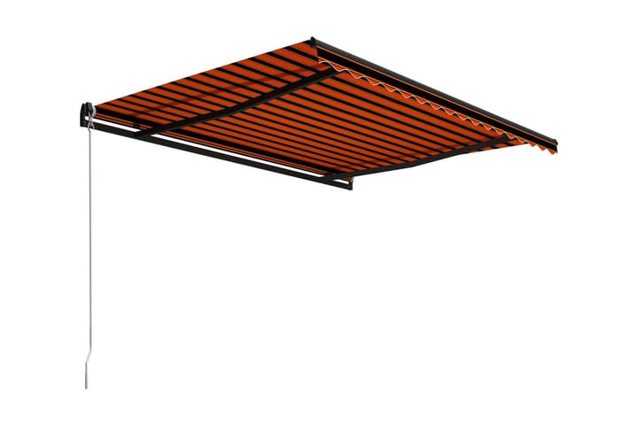 Markis manuellt infällbar 400x300 cm orange och brun - Orange - Utemöbler - Solskydd - Markiser