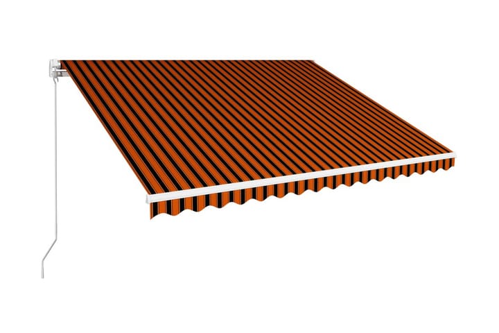 Markis manuellt infällbar 450x300 cm orange och brun - Orange - Utemöbler - Solskydd - Markiser