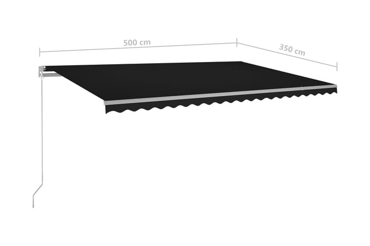 Markis manuellt infällbar 500x350 cm antracit - Grå - Utemöbler - Solskydd - Markiser