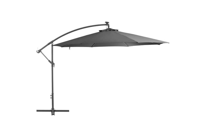 Frihängande parasoll med aluminiumstång 350 cm antracit - Grå - Utemöbler - Solskydd - Parasoll - Hängparasoll