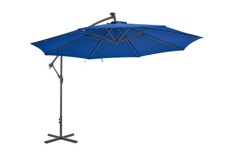 Frihängande parasoll med aluminiumstång 350 cm blå - Blå - Utemöbler - Solskydd - Parasoll - Hängparasoll