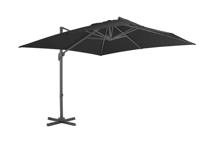 Frihängande parasoll med aluminiumstång 3x3 m svart - Svart - Utemöbler - Balkong - Balkonggolv - Trall balkong