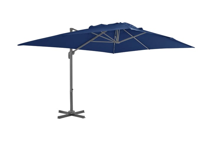 Frihängande parasoll med aluminiumstång 4x3 m azurblå - Blå - Utemöbler - Solskydd - Parasoll - Hängparasoll