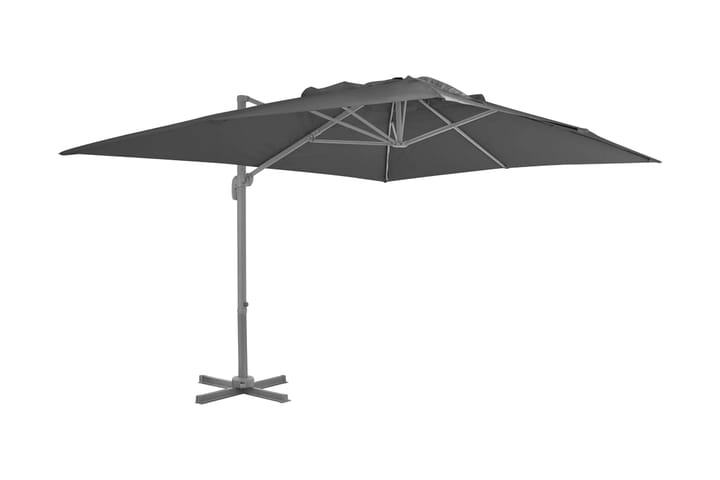 Frihängande parasoll med aluminiumstång antracit 400x300 cm - Antracit - Utemöbler - Solskydd - Parasoll - Hängparasoll