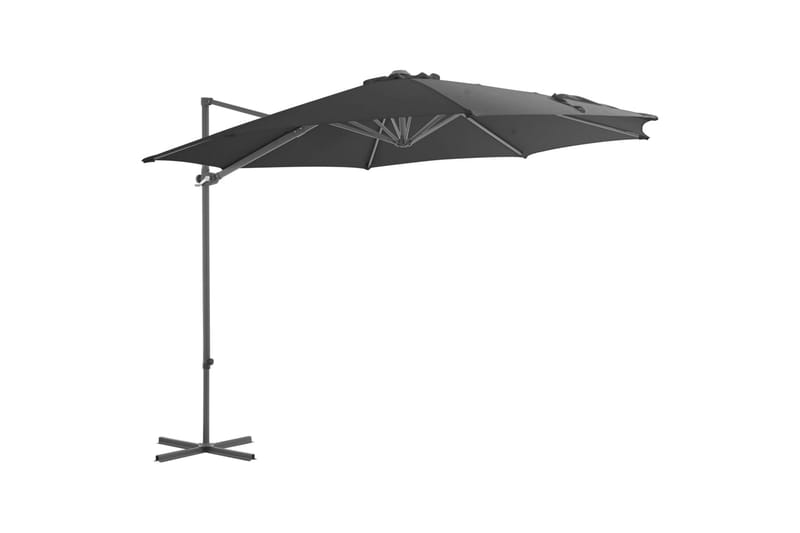 Frihängande parasoll med stålstång antracit 300 cm
