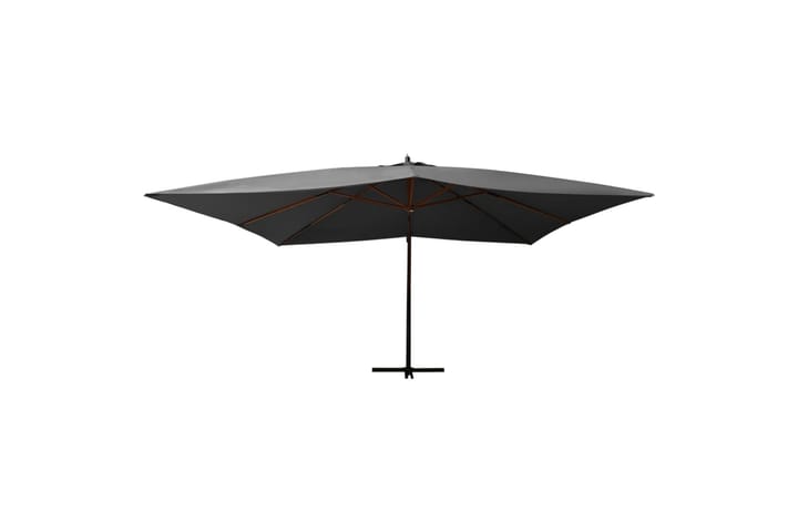 Frihängande parasoll med trästång 400x300 cm antracit