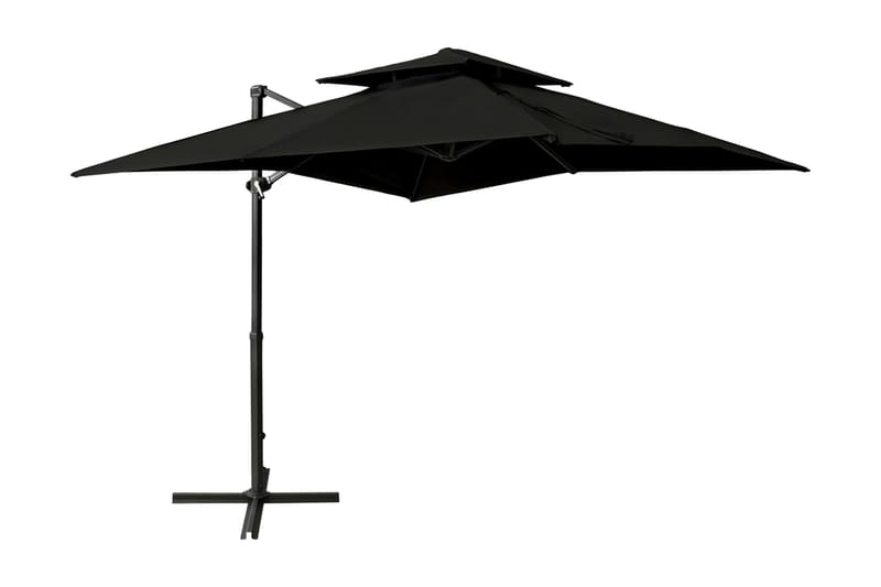 Frihängande parasoll med ventilation 250x250 cm svart